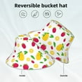 thumbnail image 5 of Disketp Strawberry And Lemon Print Reflective Bucket Hat Beach Hat Summer Travel Sun Hats Fisherman Cap, 5 of 8