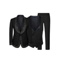 thumbnail image 2 of Beauty-Emily Men’s Rhinestone Tuxedo Suit – Shawl Lapel Blazer & Pants Set, Slim Fit Formal Outfit for Wedding, Prom, Party & Stage Wear, 2 of 9