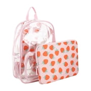 Eastsport Unisex 16" Success Clear Backpack Bundle with Padded Laptop Sleeve, Strawberry Dream