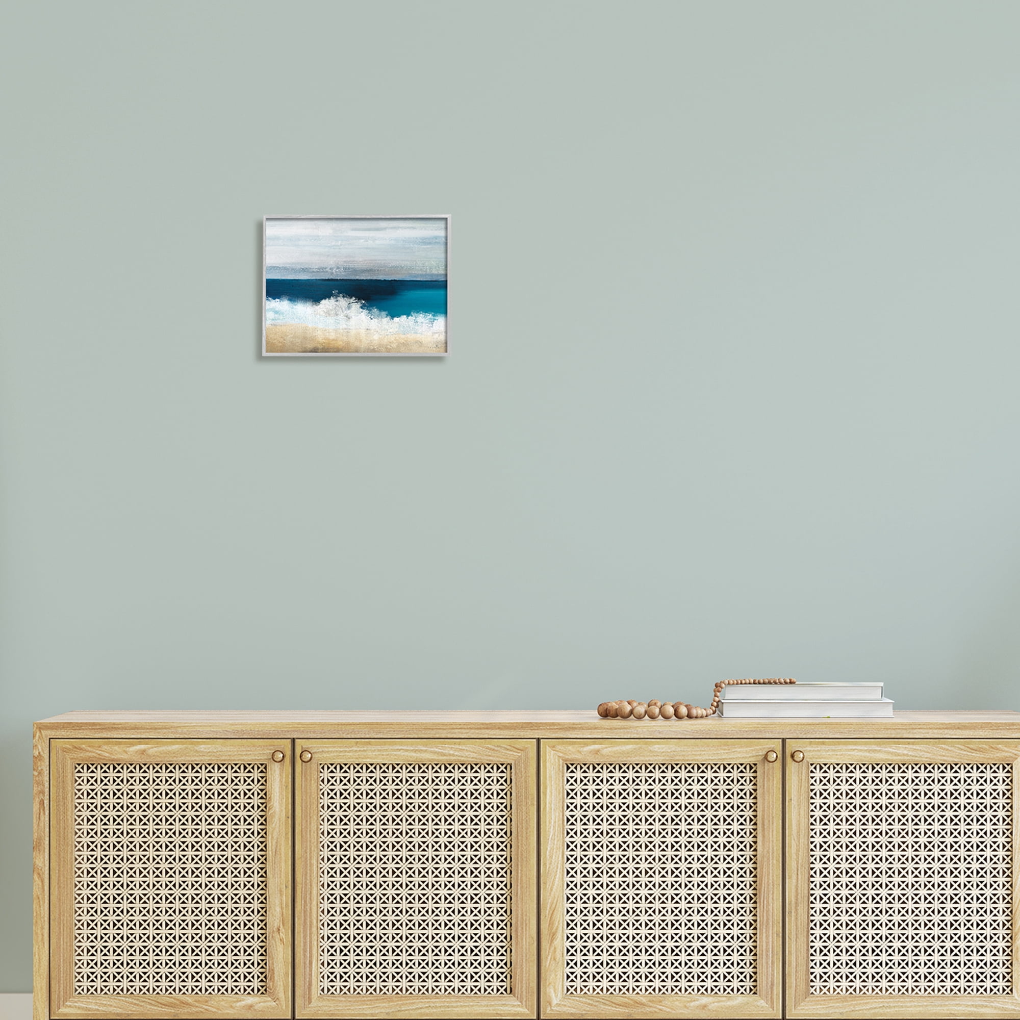 Stupell Industries Beach Waves Crashing Foam Panoramic Ocean View Painting Gray Framed Art Print Wall Art, Design by Sophie 6