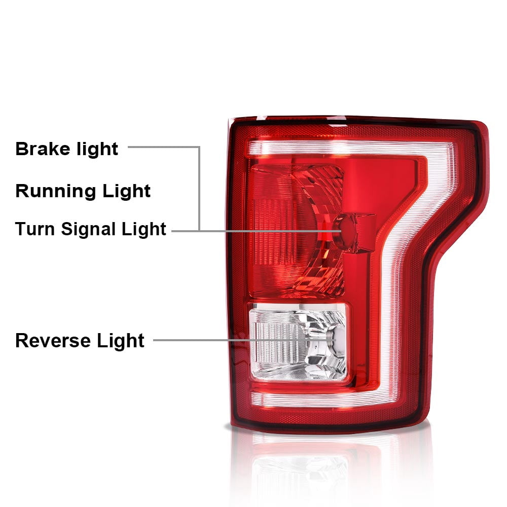 Red Tail Light Right Passenger Side 1Pcs Halogen Brake Lamp Assembly Fit For Ford F-150 2015-2017