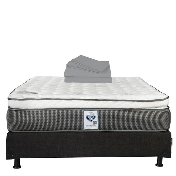 Colchón Queen Size + Box + Sábanas Spring Air DICASA Phantom