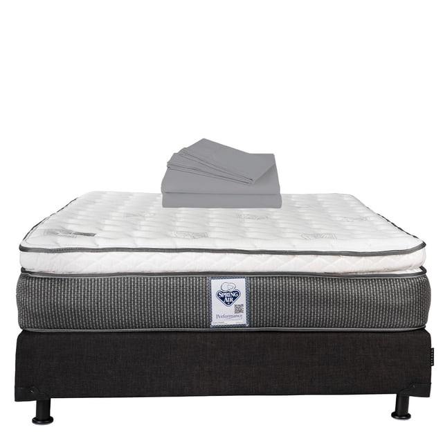 Colchón Queen Size + Box + Sábanas Spring Air DICASA Phantom