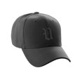 thumbnail image 2 of Daxton Structured Baseball Hat Cap Curved Visor Old English Font Alphabet A to Z, Black Hat Black U, 2 of 3