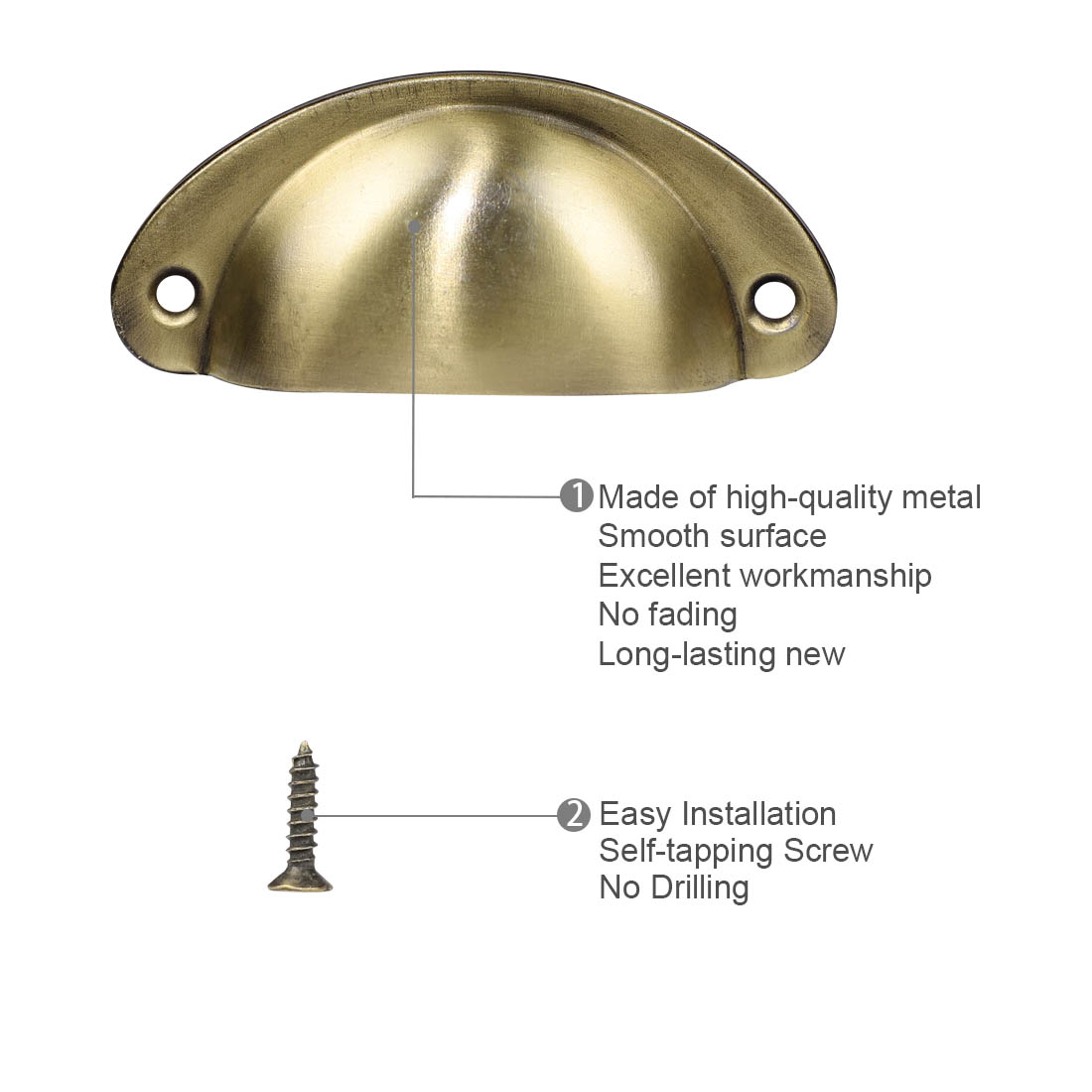 Unique Bargains 5 Pieces Bin Cup Pulls Knobs for Cabinet Dresser Bronze Tone