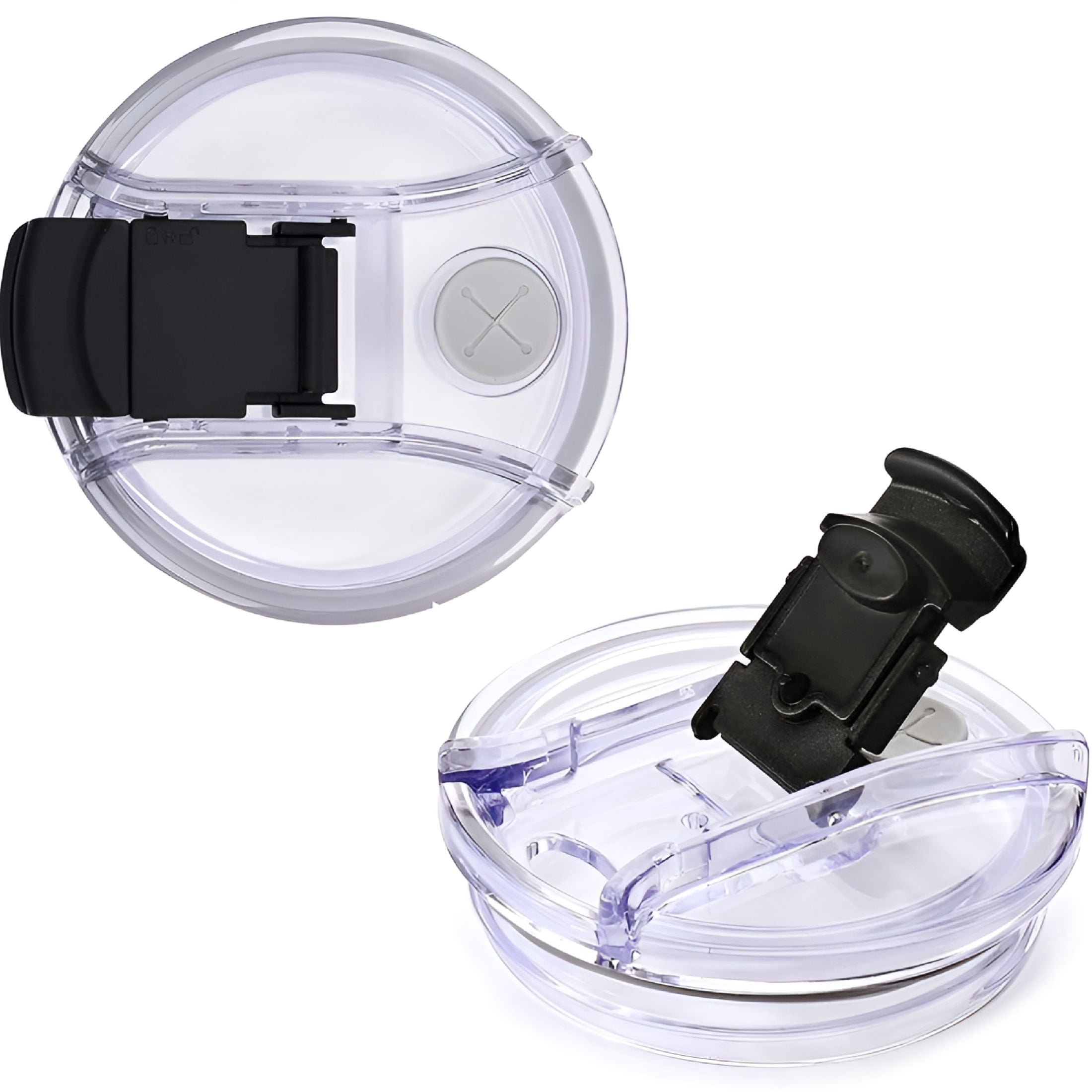 2pcs Replacement Lids For 40oz Stanley Cup - Transparent Purple, Spill-Proof, Dishwasher Safe Tumbler Lids