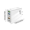 thumbnail image 3 of Cargador de viaje de 3,1 A tipo C PD + 3 puertos USB. Cargador estándar de 65 W de carga rápida para teléfonos móviles. Cabezal de carga, 3 of 5