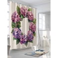 thumbnail image 3 of Shower Curtains Pink Wreath Bath Curtain Linen Background Waterproof Bathroom Shower Curtain Set with Hooks Decoration 72 x 84 Inches, 3 of 7