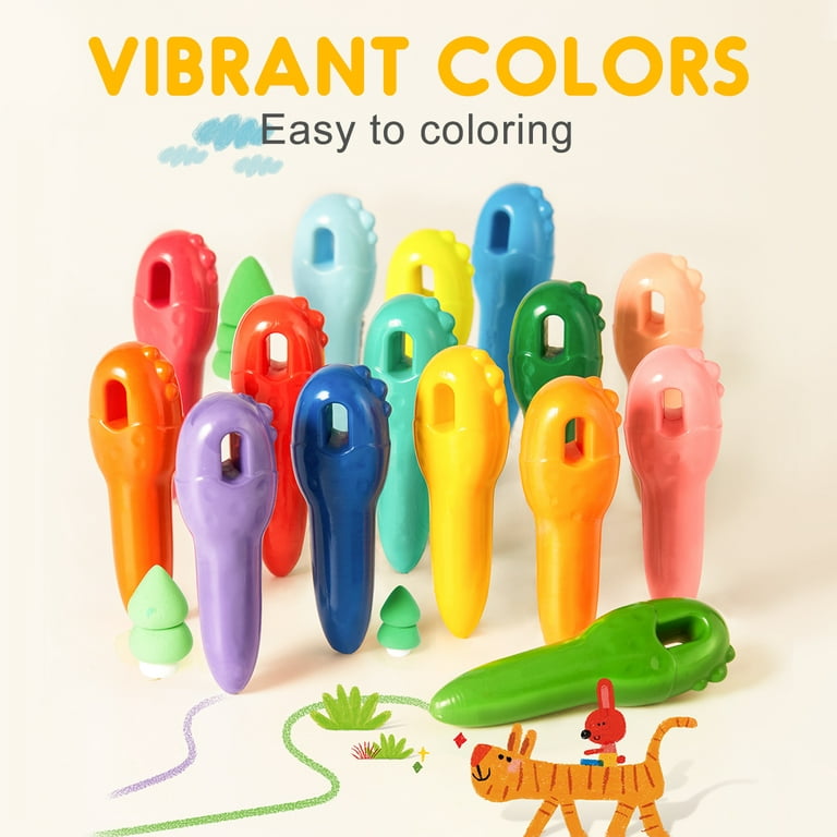  Mess Free Crayons for Toddlers, 12 Colors Baby's First Washable  Jumbo Crayons with 108 FREE Coloring Books PDF Pages, Big Large Crayons for  Kids Ages1-3,2-4,4-8 Keep Kids Busy Coloring Art Supplies 