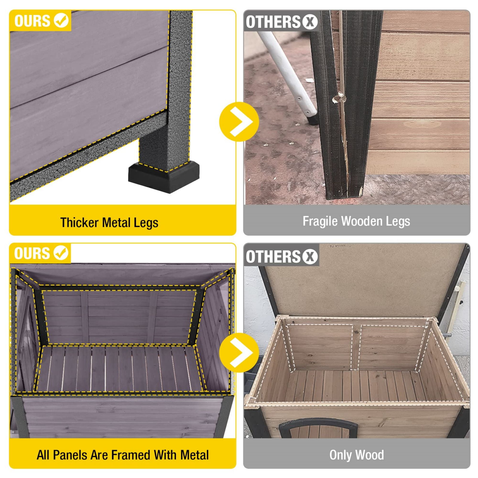 Aivituvin Outdoor Dog House, Puppy Shelter, Anti-Bite Design for Medium Dogs with Porch