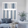thumbnail image 6 of 3 Piece Kitchen Curtains and Valances Set Grey Blue Vertical Stripes Cafe Curtains 36 Inch Length Modern Minimalist Abstract Valance & Tier Curtain for Living Room Bedroom Window 54"x18"+27"x36"*2, 6 of 6