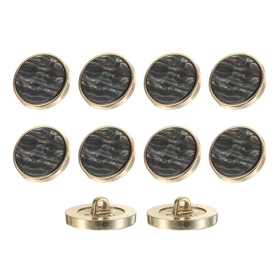 10Pack Round Button, 25mm/1" Resin Decorative Pattern Button, Black