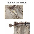 thumbnail image 6 of Farmhouse Wood Grain Bathroom Window Curtain, Vintage Country Barn Gate Brown Light Filtering Coffee Kitchen Curtains, Bedroom Living Room Curtains 2 Panel 84"x45", 6 of 6