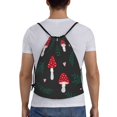 thumbnail image 2 of Kdxio Amanita Mushroom Print Drawstring Backpack Bag,Waterproof Draw String Back Sack, Gym Drawstring Bags Swim Bag For Unisex, 2 of 9