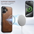 thumbnail image 3 of ELEHOLD Case for iPhone 16 Plus,2 in 1 Detachable Magnetic Leather Wallet Case with Card Holder Kickstand,Brown, 3 of 7