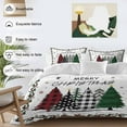 thumbnail image 3 of Merry Christmas Bedding Duvet Cover Set Twin Size 4 Pieces Red Green Black Xmas Tree Floral Border Bedding Set with Zipper Closure, 1 Comforter Cover 68x86 Inches 1 Flat Sheet & 2 Pillow Cases, 3 of 7