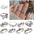 thumbnail image 3 of Yazoeia Zircon Rings Adjustable Open Rings Engagement Rings Y2K Adjustable Rings Alloy Material Aesthetic Jewelry for Woman CJC912-120152, 3 of 9