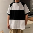 thumbnail image 2 of JSheng Men's Color Matching T-shirt Summer Breathable Casual Short-Sleeved Round Neck Tops, 2 of 5