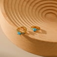 thumbnail image 5 of PRIYAL Turquoise Earring 18K Gold Brass Plated Retain Circular Metallic Ear Clasp For Women, 5 of 14