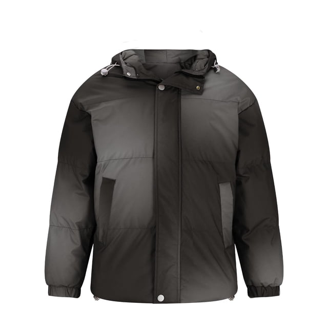 LOVZFMLL Vestes pour Hommes Mode Dégradé Poche Zippée Cordon de Serrage Manches Longues à Capuche Veste Décontractée