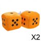 thumbnail image 1 of 2x2 Dados Retro Difusos Con Puntos De Felpa Dados Colgante Ornamento Amarillo, 1 of 5