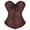 Brown, variant on Women's Satin Corset Top Lace up Boned Overbust Bustier Court Style Gothic Fashion Bodyshaper Tops, M
