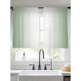 thumbnail image 3 of Sage Green Ombre Semi Sheer Window Curtains 45 Inches Long, Sage Green White Gradient Modern Rod Pocket Voile Silky Chiffon Curtain Light Filtering Drapes for Living Room, Kitchen, 52"x45", 2 Panels, 3 of 9