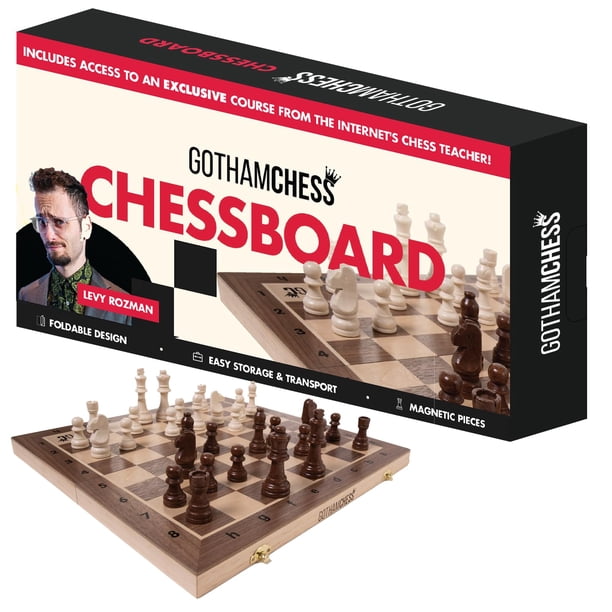 Tablero de ajedrez GothamChess, piezas magnéticas plegables de madera