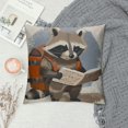 thumbnail image 2 of ONETECH Throw Pillow Cover Cute Raccoon Reading Paper Map Going Trip Vacation Rectangular Sofa Pillow Case Cushion Cover for Home Couch Bed Decor, 2 of 5