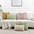 thumbnail image 4 of Taibuwu 2 Packs Lumbar Decorative Throw Pillow Covers 12x20 Inch for Living Room Couch Bed Sofa, Rustic Farmhouse Boho Home Decor, Soft Striped Corduroy Rectangle Accent Cushion Case, 4 of 7