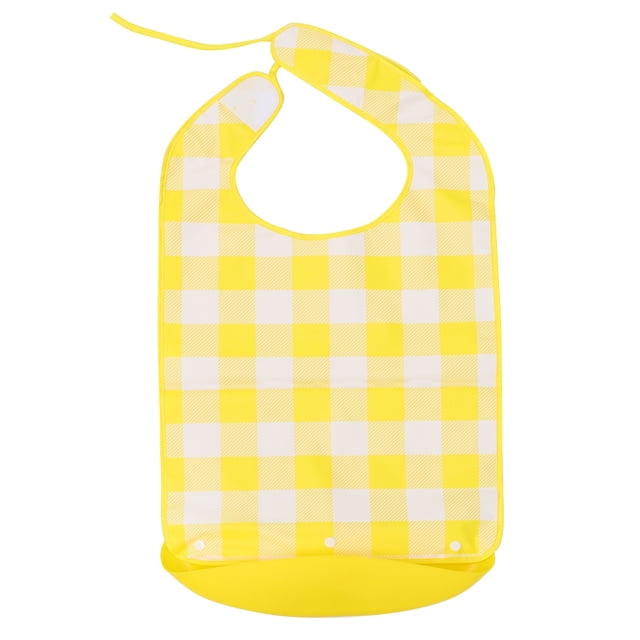 Miangastore Bib For Elderly With Checked Design And TPU Material 1Set