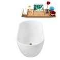 thumbnail image 5 of 59" Streamline G-84-324-BGL Soaking Glossy White Freestanding Tub and Tray With Internal Drain in Brushed Gold, 5 of 6