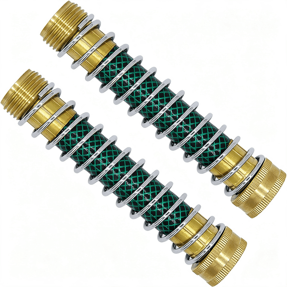 ZHZFKQ Garden Hose Extension Adapter, Hose Kink Protector with Coil Spring, Hose Extension 2 Pack