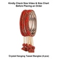 thumbnail image 4 of Efulgenz Red Rhinestone Crystal Beaded Bracelet Bangle Set with Hanging Jhumki Tassel Charms Bollywood Style indian Bangles Jewelry for Women (4 Pcs) Size 2.4, 4 of 7