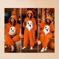 thumbnail image 4 of Halloween Onesie, Pumpkin Jack O Hooded Costumes Adult Plush Halloween Pajama|Polar Fleece Jack-O Casual Costume Y2k Trendy Funny Streetwear Fall Winter Warmth Jumpsuit Vacation Loungewear, XL, 4 of 7