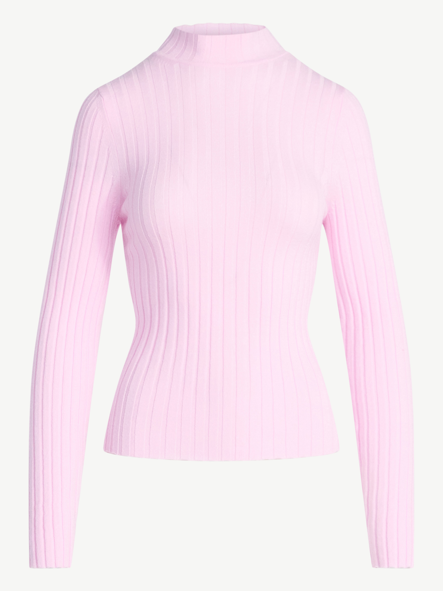 Scoop Women's Ribbed Mockneck Sweater, Lightweight, Sizes XS-XXL