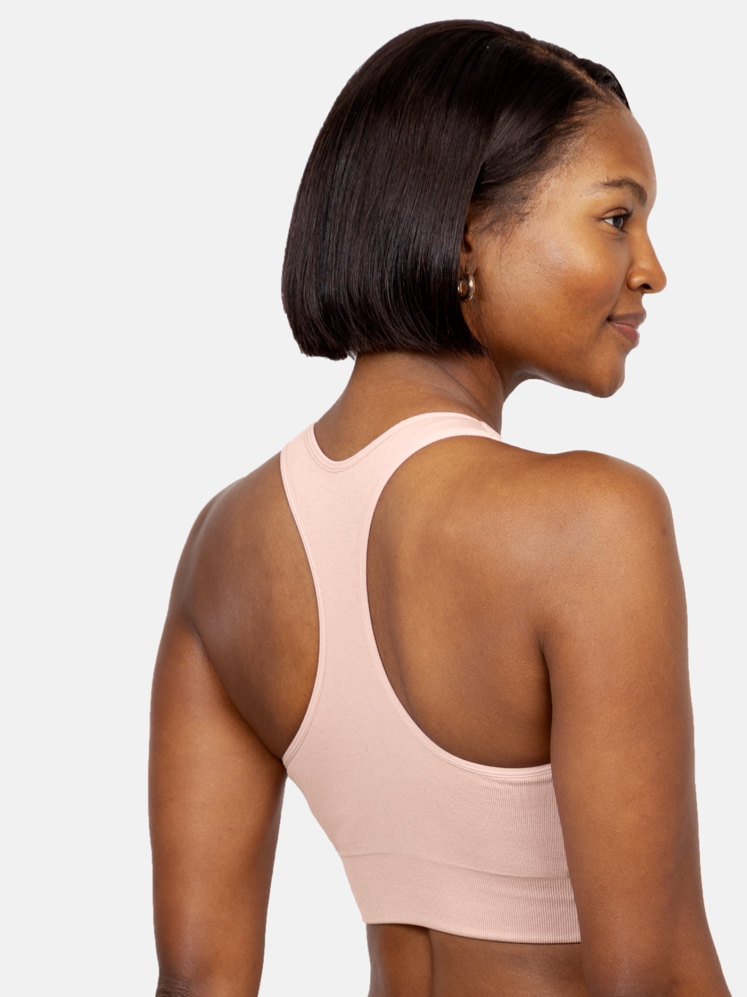 Fruit of the Loom Women's Seamless Racerback Longline Bra, 2-Pack, Sizes XS-4XL