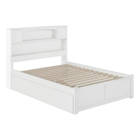 Leo & Lacey Transitional Solid Wood Full Bed with Twin Trundle in White
