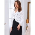 thumbnail image 2 of DARING DIVA Women's Long Sleeve Cocktail Formal Bolero Lace Shrug XL White, 2 of 6