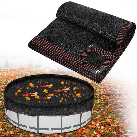 18 Feet Round Leaf Net Cover for Above Ground Pool - Thickened Leaf Pool Safety Net with Reinforced Gromments Winter Above Ground Pool Screen Cover - Catching Leaves