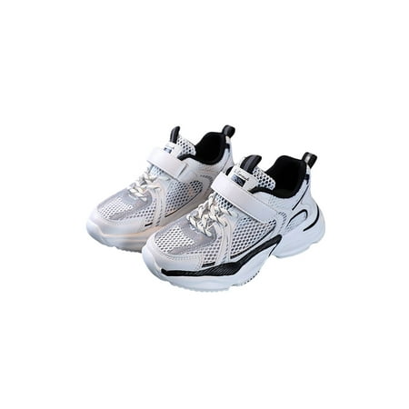 

Rockomi Kids Athletic Shoes Breathable Running Shoe Sport Sneakers Children Hook And Loop Lightweight Trainers Slip Resistant Comfort Black 1Y