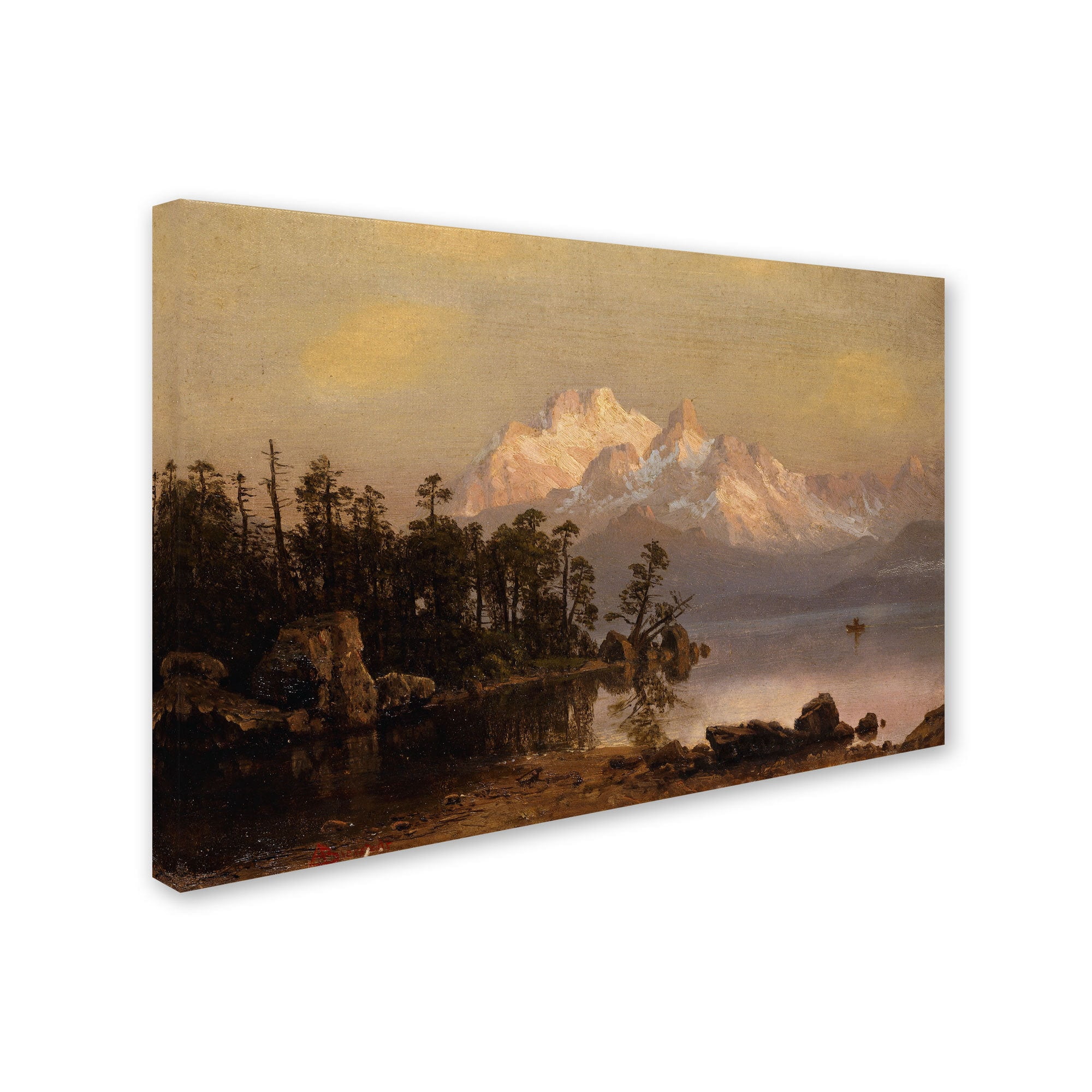 Trademark Fine Art "Mountain Canoeing" Canvas Art by Albert Bierstadt