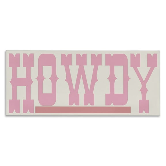 Stupell Industries Howdy Pink Text Typography Painting Gallery Wrapped Canvas Art Print Wall Art, 24 x 10