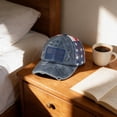 thumbnail image 6 of Deeceymbur Americana Flag Baseball Cap Embroidered Distressed Ponytail Hat Women Adjustable Mesh Back Outdoor Sun Hat, 6 of 6