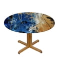 thumbnail image 3 of PIKWEEK Gold and Blue Abstract Art Round Tablecloth for Home Kitchen/Parties/Holiday Dinner White, 3 of 8