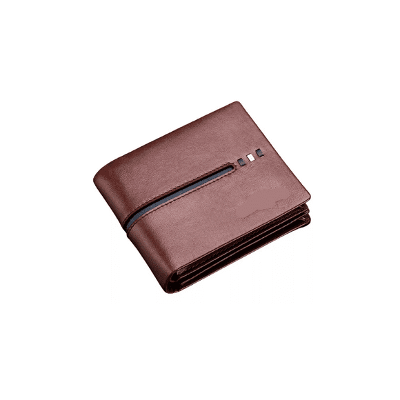 Cartera Plegable De Piel Genuina Gran Capacidad Para Hombre MARRON