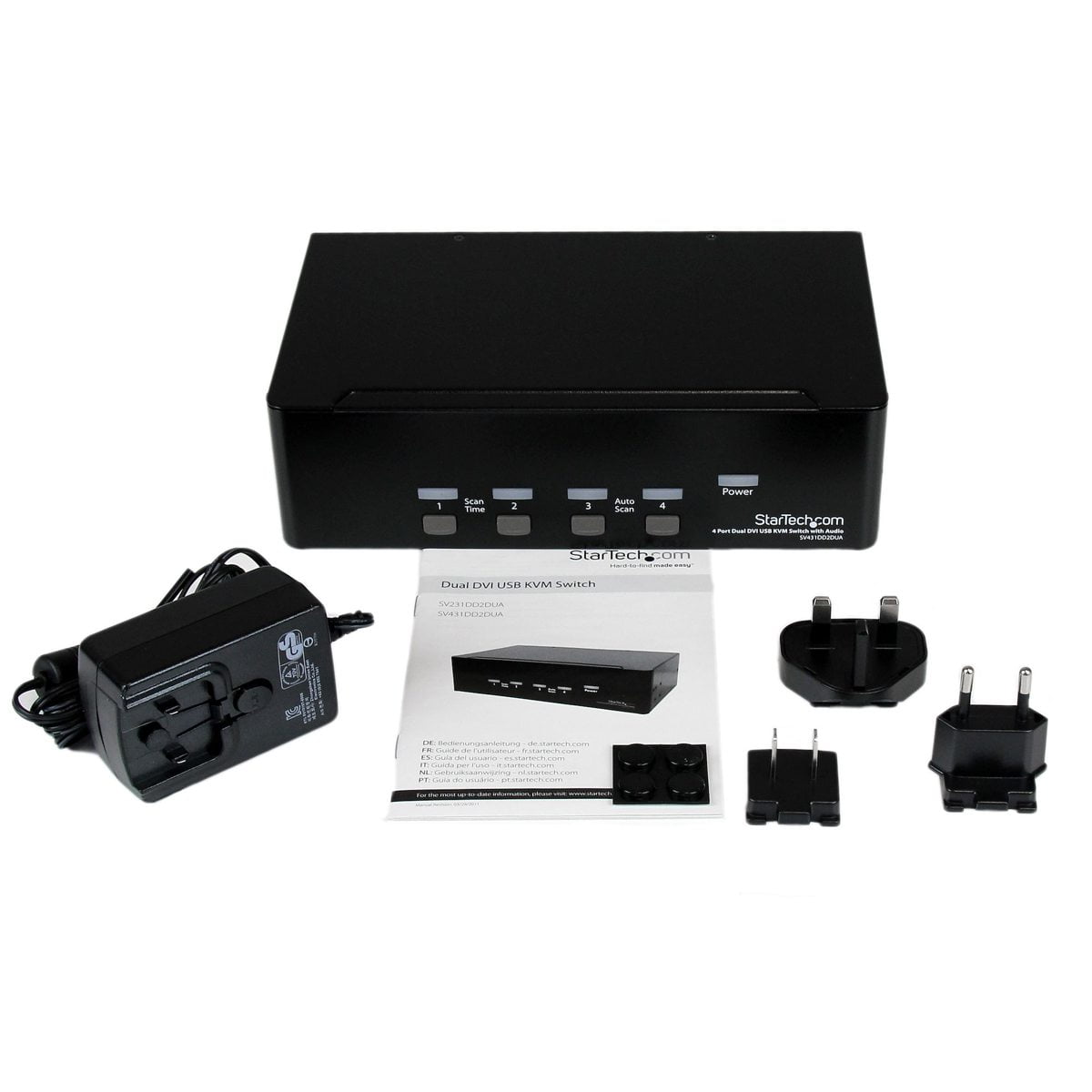 StarTech 4-Port Dual DVI USB KVM Switch with Audio and USB 2.0 Hub