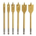 thumbnail image 1 of COMOWARE Spade Drill Bit Set- Paddle Flat Bits, Hole Cutter, Titanium Coating, Carbon Steel, Woodworking, 6-Pieces, 3/8"-1", 1 of 4