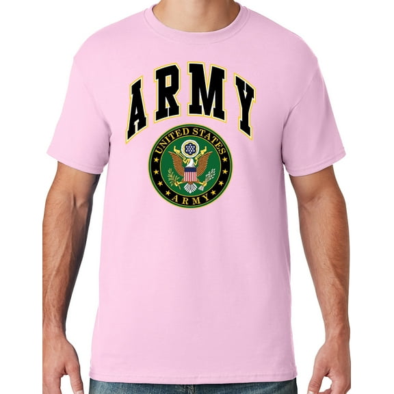 Mens US Army Seal T-shirt, Small Classic Pink