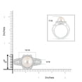 thumbnail image 4 of Angara Freshwater Cultured Pearl and Diamond Ring with Floral Halo in 925 Sterling Silver for Women | June Birthstone Jewelry for Her, 4 of 5